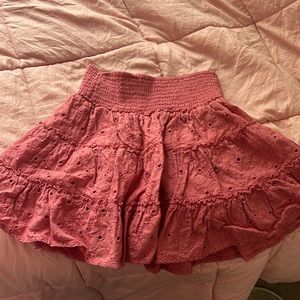 berry pink ruffle skirt